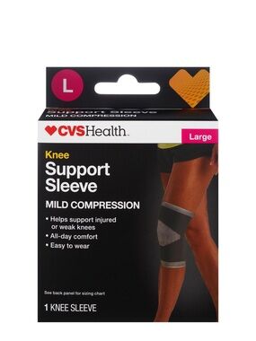 CVS Health Large Gray Knee Support Sleeve - Mild Compression